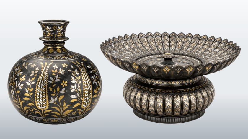 bidriware-hookah-base-and-basin Bidriware hookah base and basin