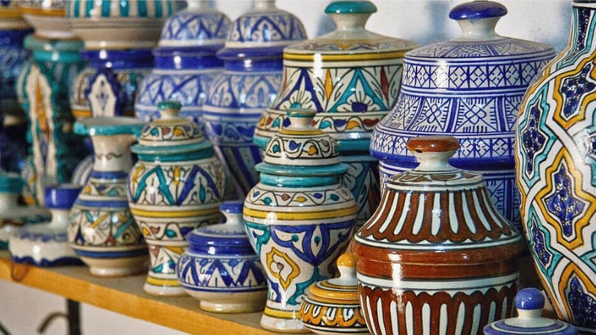 Blue pottery jars