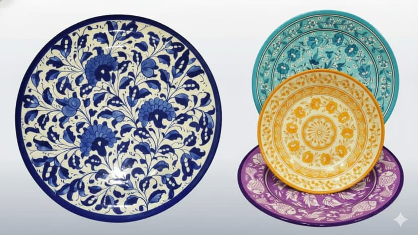 Jaipur blue pottery plates